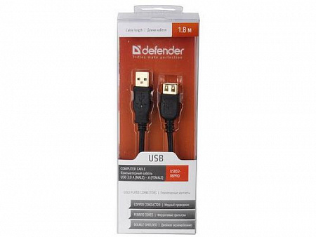 Кабель USB Defender USB02-06PRO USB2.0 AM-AF, 1.8м