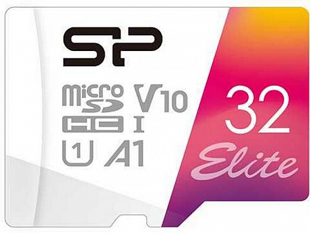 Карта памяти microSD 32Gb Silicon Power Elite A1 SDHC Class 10 UHS-I U1 100Mb/s (SD адаптер)
