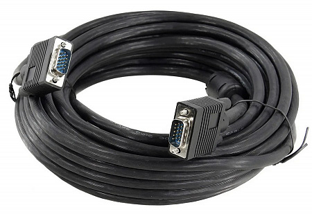 Кабель VGA-VGA 5bites APC-133-300 HD15M/HD15M,30m, ферритовые кольца, рифленый кабель,черный