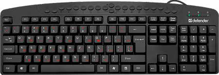 Клавиатура Defender Atlas HB-450RU, черная, М/М, 124кнопок