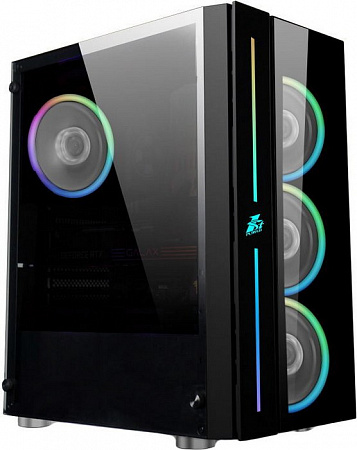 Корпус ATX 1STPLAYER BLACK.SIR B7-A  (Без БП,tempered glass,4x 120mm RGB fans inc.)