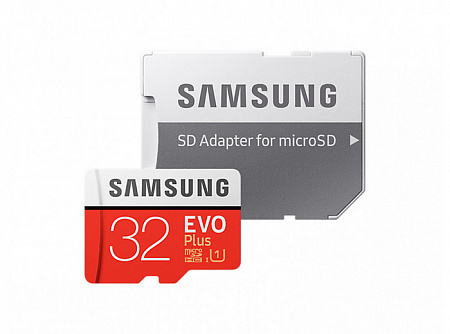 Карта памяти MicroSD 32Gb SAMSUNG EVO PLUS Class 10, UHS-I, U1 (SD адаптер) 20MB/s,95MB/s