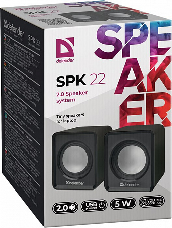 Акустическая система Defender SPK 22 черный, 5 Вт, питание от USB, 2.0 система