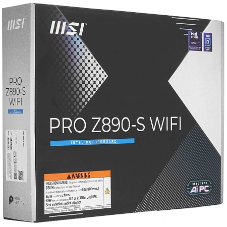 Материнская плата S1851 ATX MSI PRO Z890-S WiFi (4xDDR5-6400МГц,4xPCI-Ex16,3xM.2)