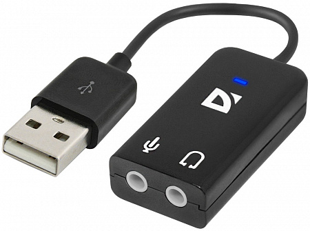 Внешняя звуковая карта DEFENDER Audio USB - 2х3,5 мм jack, 0.1 м