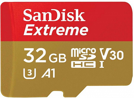 Карта памяти MicroSD 32Gb SanDisk SDHC Class 10 UHS-I A1 for Action Cameras (SD адаптер ) 100MB/s
