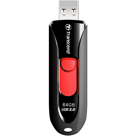 USB-флеш-накопитель 64Gb Transcend Jet Flash 590 USB 2.0 Черный/красный