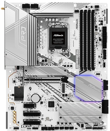 Материнская плата S1851 ATX ASROCK Z890 PRO RS WiFi White (4xDDR5-5600 МГц, 1xPCI-Ex16, 4xM.2)
