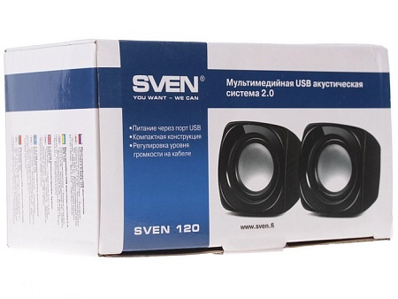 Колонки SVEN 120 2.0 черный 5Вт Колонки SVEN 120 2.0 черный 5Вт