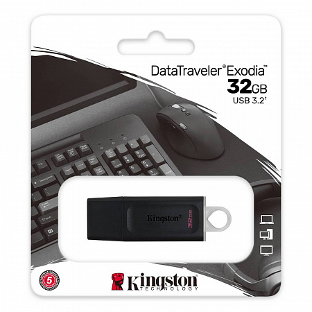 USB-флеш-накопитель 32Gb Kingston Data Traveler EXODIA USB3.2 черный