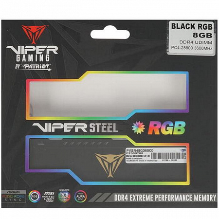 DIMM DDR4 16384 2x8Gb DDR4 3600MHz Patriot Viper Steel Gaming RGB (PVSR416G360C0K) CL20