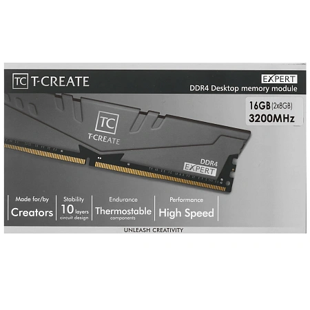 DIMM DDR4 16384Mb 2x8Gb PC28800 3200MHz Team Group T-Create Expert (TTCED416G3200HC16FDC01)
