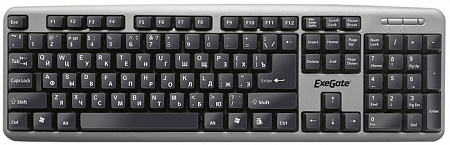 Клавиатура Exegate LY-401 USB Silver 104 клавиш, 8 голубых клавиш