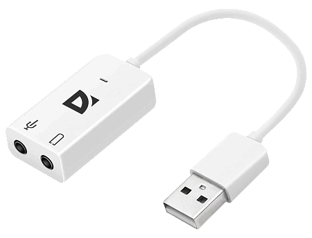 Внешняя звуковая карта DEFENDER Audio USB - 2х3,5 мм jack, 0.1 м