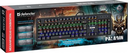 Механическая клавиатура Defender Paladin GK-370L RU,Rainbow