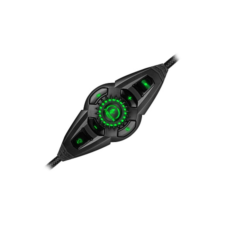 Игровая стереогарнитура Jet.A PANTEON GHP-750 PRO черно-зелен (USB,однотон.LED,звук 7.1,виброотклик)