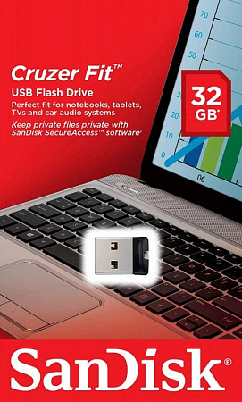 USB-флеш-накопитель 32Gb Sandisk CZ33 Cruzer Fit USB2.0 Black
