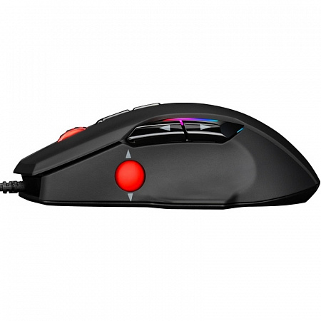 Игровая мышь с дополнительным колесом прокрутки PANTEON PS150 черная(200-6200/12400dpi,9кнб,LED,USB)