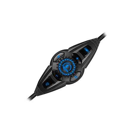 Игровая стереогарнитура Jet.A PANTEON GHP-750 PRO черно-синяя (USB,однотон.LED,звук 7.1,виброотклик)