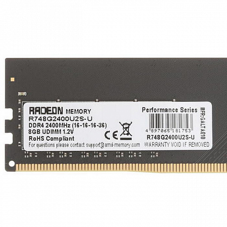 DIMM DDR4 8192Mb PC19200 DDR4-2400 AMD Radeon R7 Performance Series, CL16, 1.2V