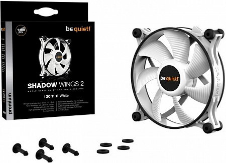 Вентиляторы be Quiet Shadow Wings 2 White 120mm (1100 об/мин,3-pin,16 дБ,38.5 CFM)