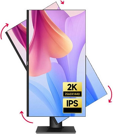 LCD монитор 27" AIWA MQ270A-B-1 Black 2K IPS 5ms 75Hz