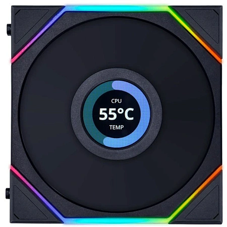 Вентилятор LIAN LI UNI Fan TL LCD 120 Reverse Black ARGB (120x125x28mm,1.6" LCD дисплей,PWM,ARGB,200
