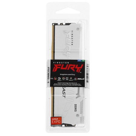 DIMM DDR5 16384Mb 5200МГц 16Gb Kingston FURY Beast White RGB EXPO (KF552C36BWEA-16)