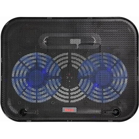 Подставка для охлаждения ноутбука Buro BU-LCP140-B214H 14" (338x255x22мм,1xUSB,2x140ммFAN,480г метал