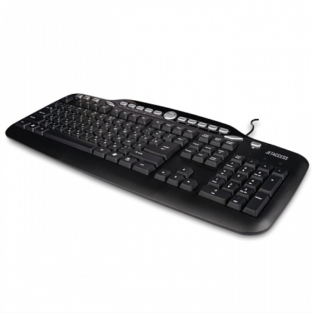 Клавиатура проводная JETACCESS BASIC LINE K14 мультимедийная, USB, чёрная