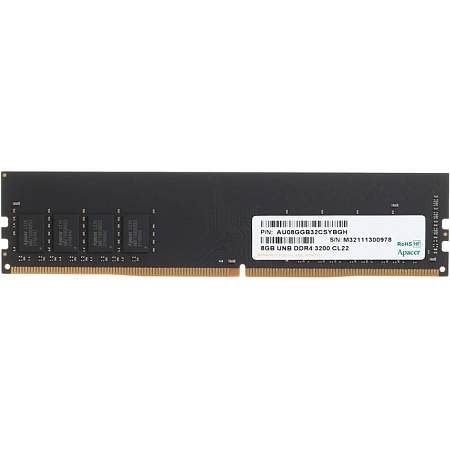 DIMM DDR4 8192Mb PC4-25600 3200MHz Apacer EL.08G21.GSH CL22, 1.2B