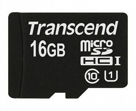 Карта памяти microSD 16Gb Transcend SDHC Class 10 UHS-1 (SD адаптер)