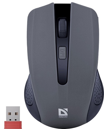 Беспроводная оптическая мышь Defender Accura MM-935 серый, 4 кнопки, 800-1600 dpi