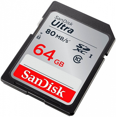 Карта памяти Secure Digital Card (SD) 64Gb SanDisk SDXC Class 10 UHS-I Ultra 80MB/s