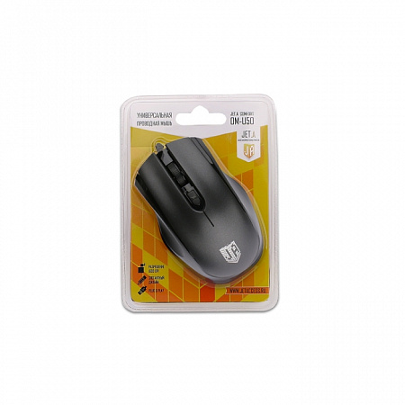 Проводная мышь Jet.A Comfort OM-U50 черная (800/1200/1600dpi, 3 кнопки, USB)