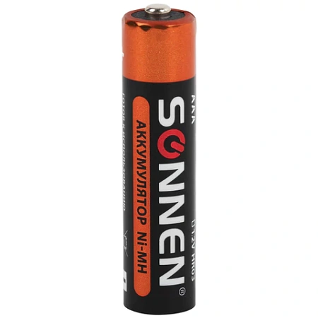 Батарейки аккумуляторные Ni-Mh мизинчиковые ААA (HR03) 650 mAh, SONNEN, 455609