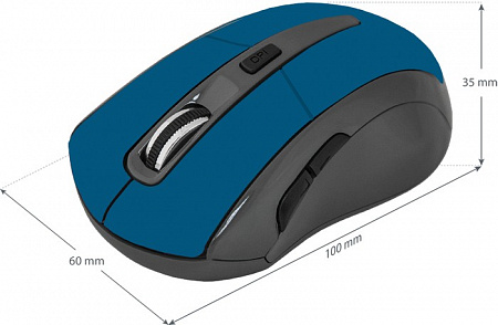 Беспроводная оптическая мышь Defender Accura MM-965 голубой,6 кнопок,800-1600dpi