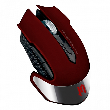 Беспроводная аккумуляторная мышь с бесшумными клавишами Jet.A R200G красная (1000-1600dpi,6кн,LED)