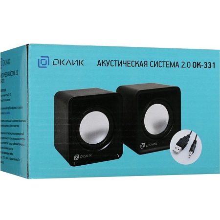 Колонки Oklick OK-331 2.0 черный 6Bт