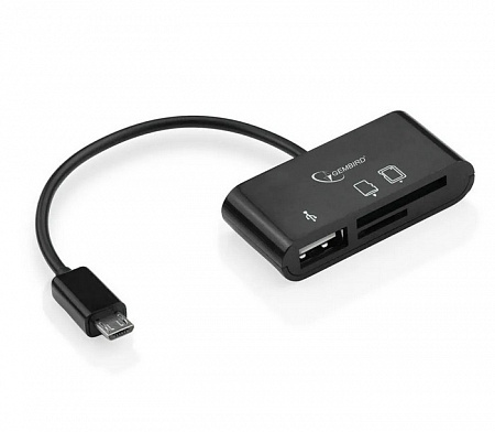 USB-концентратор Gembird UHB-OTG-01 Micro USB OTG кабель с картридером