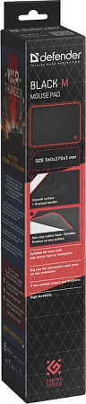 Коврик для мыши Defender Black M 360x270x3мм, ткань+резина