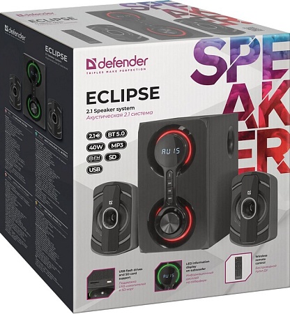 Акустическая система Defender Eclipse 40Вт, BT/FM/MP3/SD/USB/AUX/RC