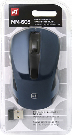 Беспроводная оптическая мышь Defender MM-605 синий,3 кнопки,1200dpi