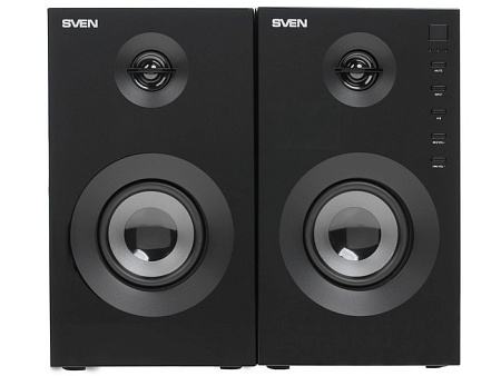 Колонки Sven SPS-615 2.0 (2x10W, USB/SD, ПДУ, Bluetooth) дерево, black Колонки Sven SPS-615 2.0 (2x10W, USB/SD, ПДУ, Bluetooth) дерево, black