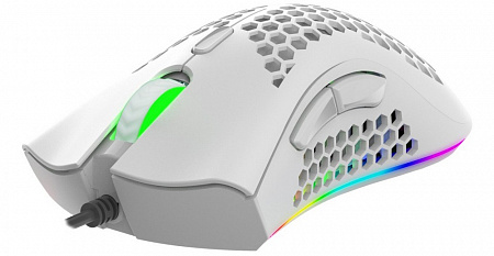 Игровая программируемая мышь JETACCESS PANTEON MS77 белая (7200dpi,6кнопок,LED,кабель 1.8м,USB)
