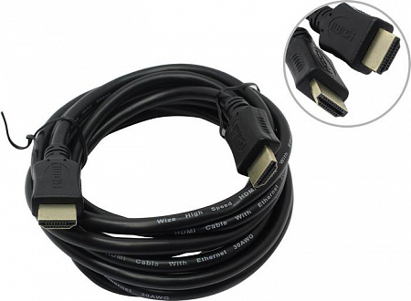 Кабель HDMI C-HM-HM-3M Wize,3м,v.2.0,19M/19M,позол-.разъемы,экран,черный,пакет