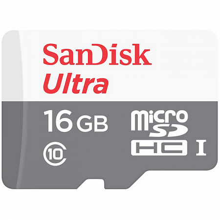 Карта памяти MicroSD 16Gb SanDisk SDHC Class 10 Ultra Android (SD адаптер) 80MB/s