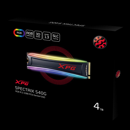 Накопитель SSD M.2 256Gb ADATA SPECTRIX S40G (NVMe,PCIe 3.0x4,3D TLC,R/W 3500/3000MB/s,IOPs 30/24,TB
