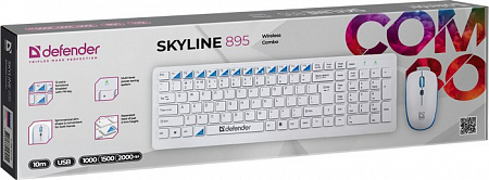Беспроводной набор DEFENDER Skyline 895 Nano White USB