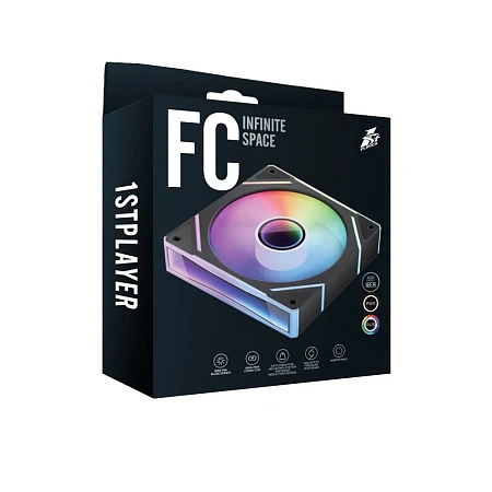 Вентиляторы 1STPLAYER FC(AP)-BK-1IN1 Black (120mm,ARGB,PWM,600-1800rpm,3pin)